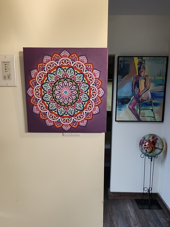 Other - Diamond Painting finished. Purple Mandala Canvas Wall Art